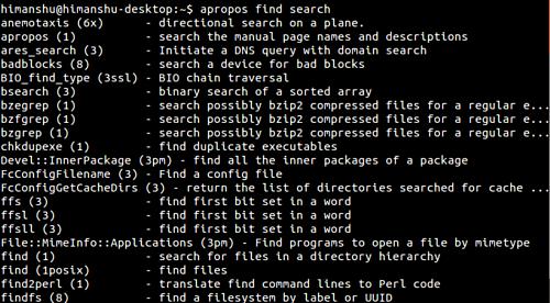 Команда apropos в linux